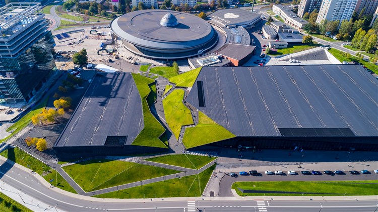 Kulturní zóna Katowice - pohled na Mezinárodní kongresové centrum (MCK) a arénu Spodek | MERCURE KATOWICE CENTRUM - Katowice