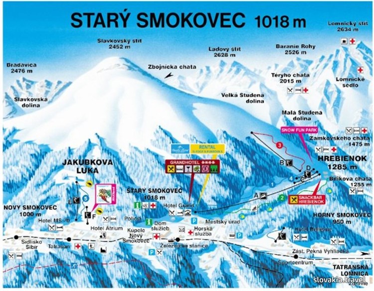 skimapa Starý Smokovec | HUBERT - Gerlachov