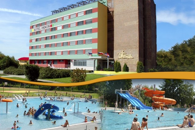 fotomontáž (hotel Panon + letní koupaliště - 200 m od hotelu) | Hotel PANON - Hodonín